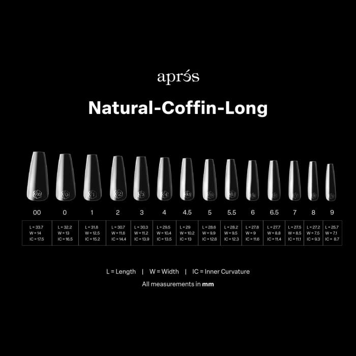 APRES GEL - X® NATURAL COFFIN LONG BOX OF TIPS - PRO (600PCS) OceanNailSupply