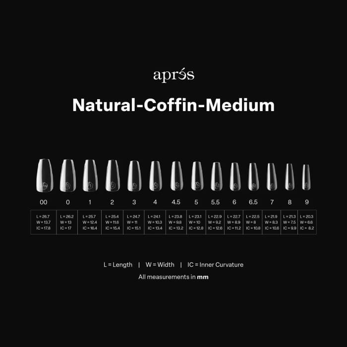 APRES GEL - X® NATURAL COFFIN MEDIUM BOX OF TIPS - PRO (600PCS) OceanNailSupply