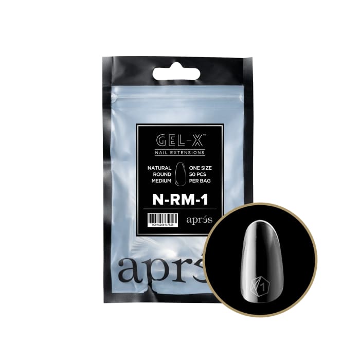 APRES GEL - X® NATURAL ROUND MEDIUM REFILL BAG - OceanNailSupply