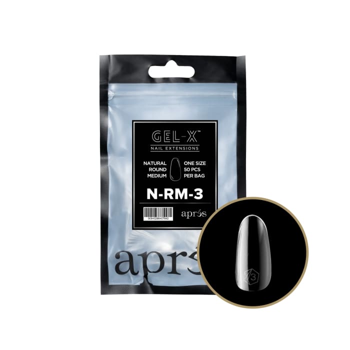 APRES GEL - X® NATURAL ROUND MEDIUM REFILL BAG - OceanNailSupply