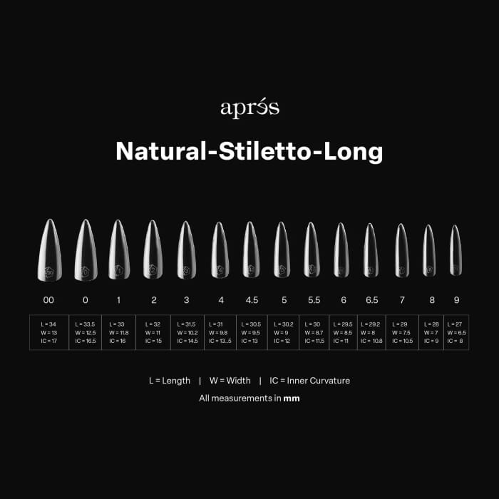 APRES GEL - X® NATURAL STILETTO LONG BOX OF TIPS - PRO (600PCS) OceanNailSupply