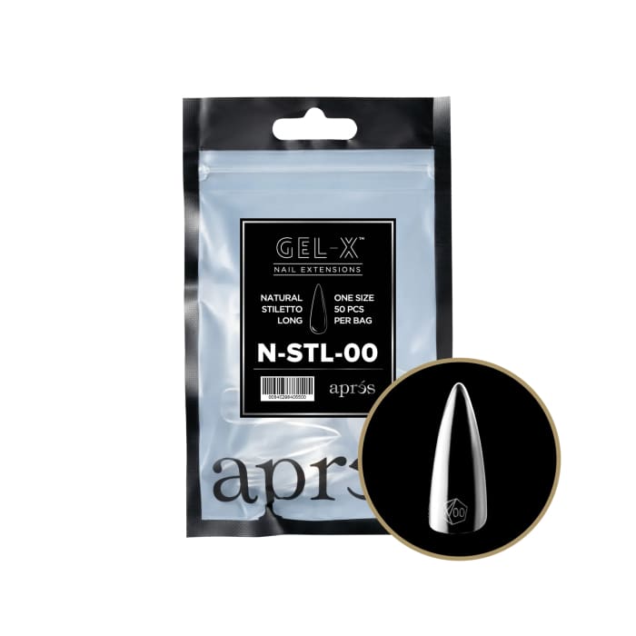 APRES GEL - X® NATURAL STILETTO LONG REFILL BAG - OceanNailSupply