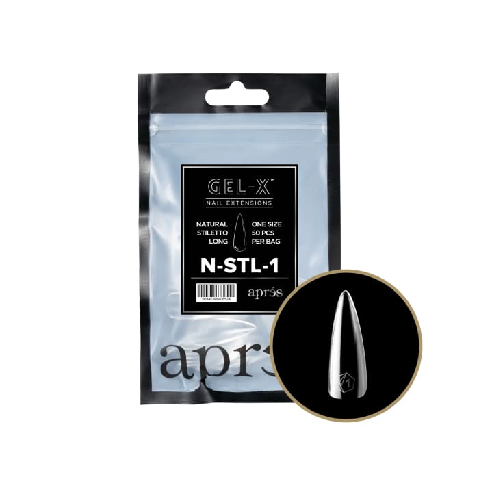 APRES GEL - X® NATURAL STILETTO LONG REFILL BAG - OceanNailSupply