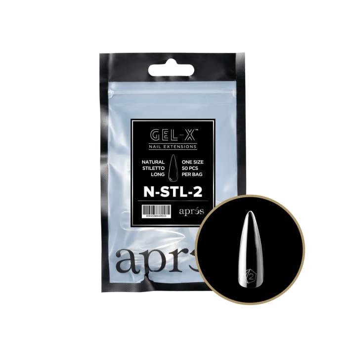 APRES GEL - X® NATURAL STILETTO LONG REFILL BAG - OceanNailSupply