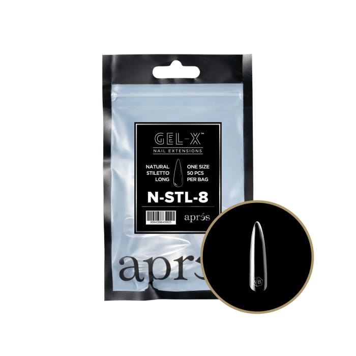 APRES GEL - X® NATURAL STILETTO LONG REFILL BAG - OceanNailSupply