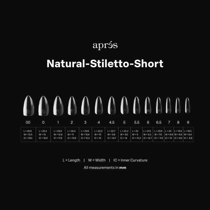 APRES GEL - X® NATURAL STILETTO SHORT BOX OF TIPS - PRO (600PCS) OceanNailSupply