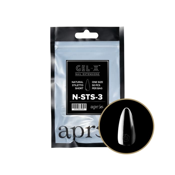 APRES GEL - X® NATURAL STILETTO SHORT REFILL BAG - OceanNailSupply