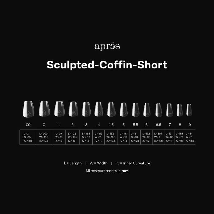 APRES GEL - X® SCULPTED COFFIN SHORT BOX OF TIPS - PRO (600PCS) OceanNailSupply