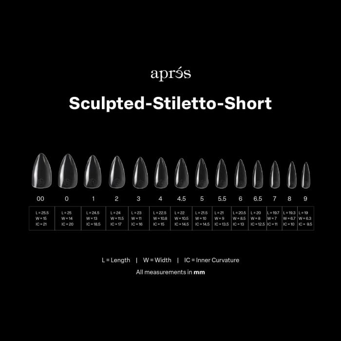 APRES GEL - X® SCULPTED STILETTO SHORT BOX OF TIPS - PRO (600PCS) OceanNailSupply