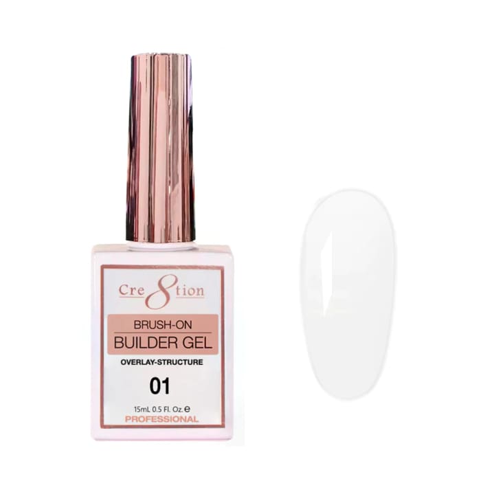 Cre8tion Gel Overlay/ Brush on Builder 0.5oz 01 Clear - OceanNailSupply