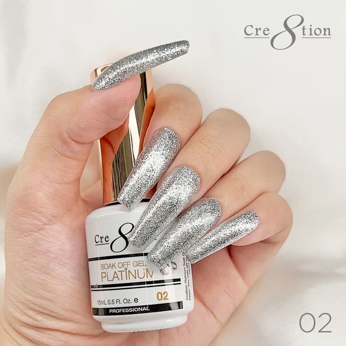 CRE8TION PLATINUM GEL P02 0.5OZ - OceanNailSupply