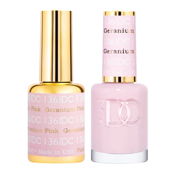 DND DC Matching Pair - 136 GERANIUM PINK - OceanNailSupply