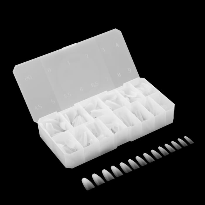 OMBRÉ GEL - X® NATURAL COFFIN MEDIUM TIP BOX OF TIPS - (210PCS) OceanNailSupply