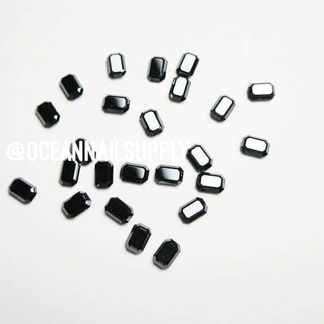 Swarovski Jet Hematite Mirror Flatback HF 6 x 4 mm 5pcs - OceanNailSupply