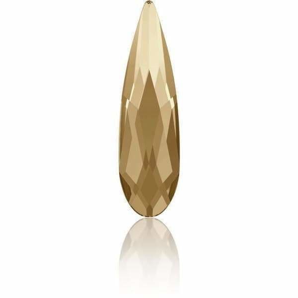 2304 Swarovski Raindrop Golden Shadow Flatback - OceanNailSupply