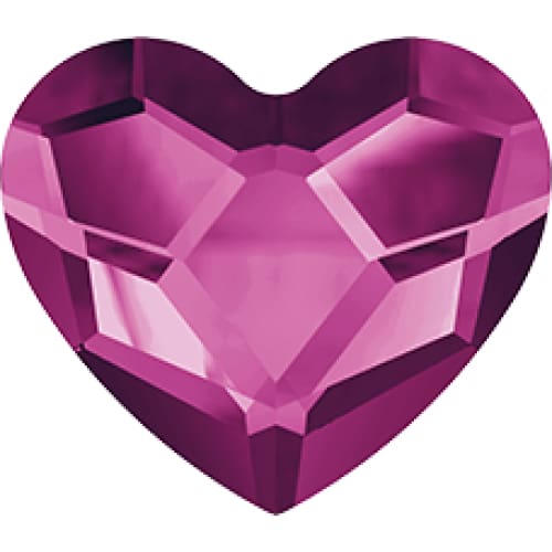 2808 Swarovski Heart Fuchsia Flatback - OceanNailSupply