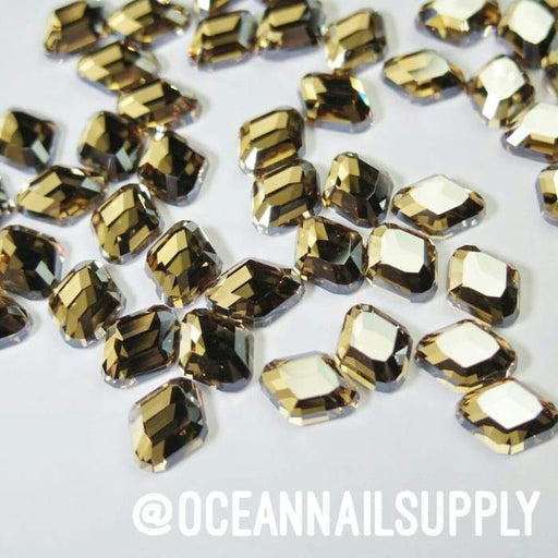 Swarovski Rounded Rhombus Golden Shadow - OceanNailSupply